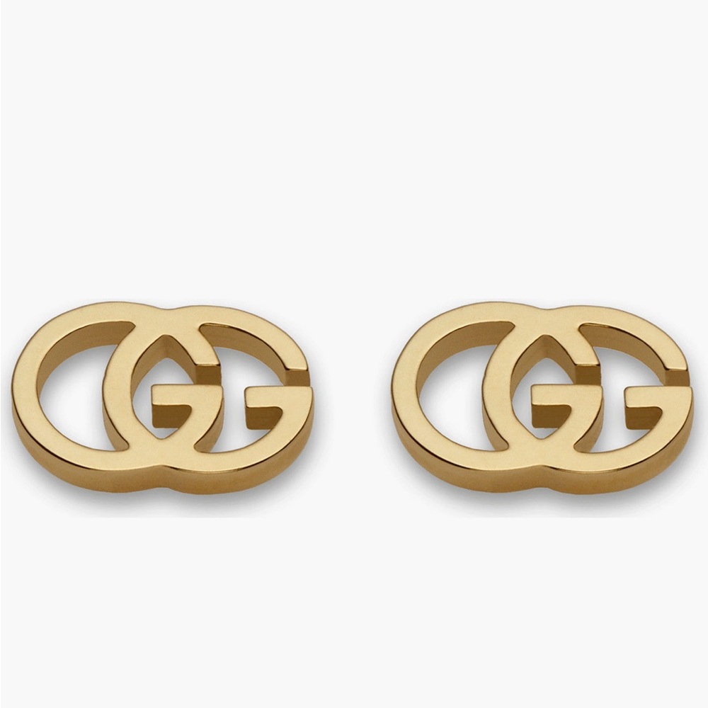 Gold Logo Stud Earrings